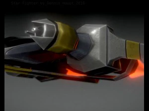 низькополюсний зірковий винищувач 3D Модель