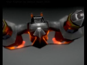 низькополюсний зірковий винищувач 3D Модель