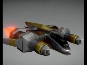 низькополюсний зірковий винищувач 3D Модель