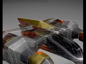 низькополюсний зірковий винищувач 3D Модель