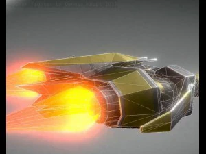 низькополюсний зірковий винищувач 3D Модель