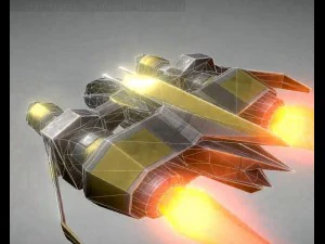 низькополюсний зірковий винищувач 3D Модель