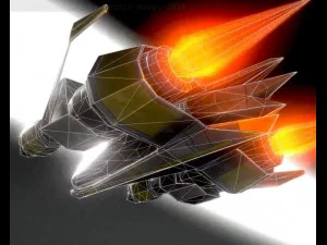 низькополюсний зірковий винищувач 3D Модель