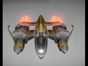 низькополюсний зірковий винищувач 3D Модель