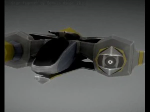 низькополюсний зірковий винищувач 3D Модель