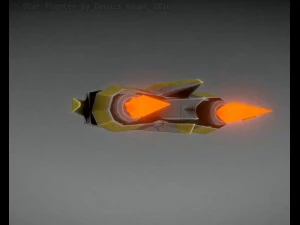 низькополюсний зірковий винищувач 3D Модель