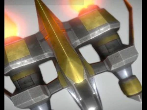 низькополюсний зірковий винищувач 3D Модель