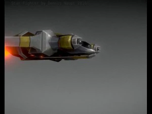 низькополюсний зірковий винищувач 3D Модель