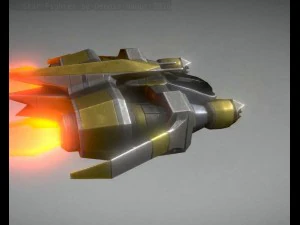 низькополюсний зірковий винищувач 3D Модель