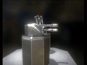 low poly laser tower with animations Modelo 3D