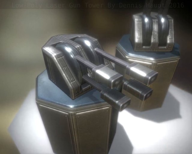low poly laser tower with animations Modelo 3D .c4d .max .obj .3ds .fbx .stl .blend 