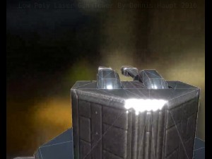 low poly laser tower with animations Modelo 3D