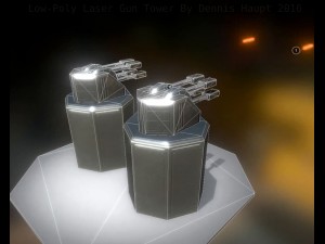 low poly laser tower with animations Modelo 3D