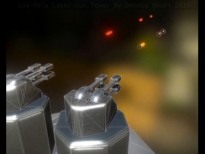 low poly laser tower with animations Modelo 3D
