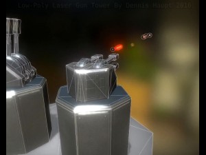 low poly laser tower with animations Modelo 3D