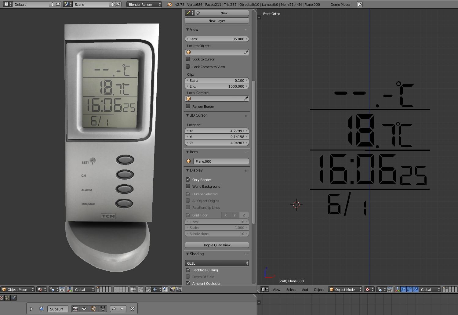 Digital Room Thermometer | 3D model