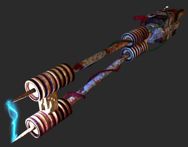 power spear made of junk Model 3D .c4d .max .obj .3ds .fbx .stl .blend 