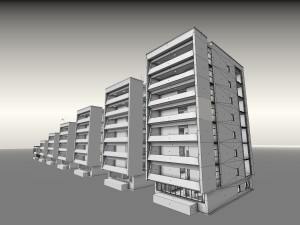 residential buildings set Modèle 3D