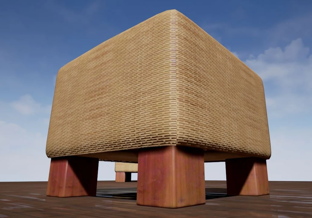 basket stool low poly 3D Model .c4d .max .obj .3ds .fbx .stl .blend