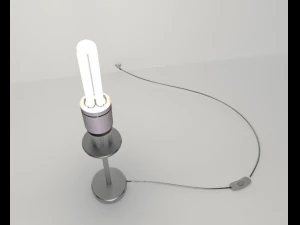 tablelamp with rigged cable 3D Model