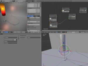 tablelamp with rigged cable 3D Model