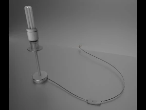 tablelamp with rigged cable 3D Model