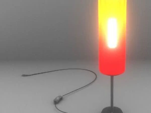 tablelamp with rigged cable 3D Model