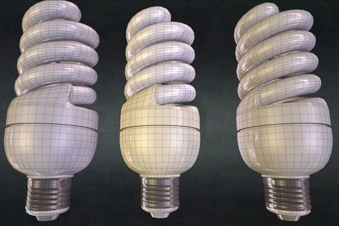 energy saving lamp 1 3D Model .c4d .max .obj .3ds .fbx .stl .blend 