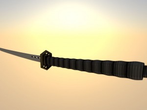 katana sword low-poly 3D मॉडल