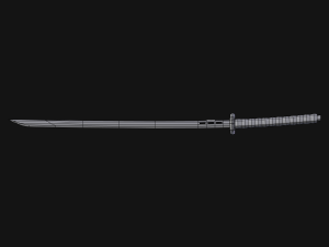 katana sword low-poly 3D मॉडल