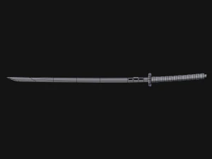 katana sword low-poly 3D Model