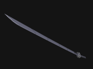katana sword low-poly 3D मॉडल