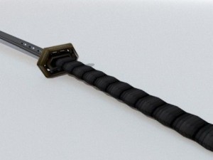 katana sword low-poly 3D मॉडल