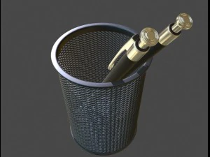 钢丝网剪刀笔笔筒 3D 模型