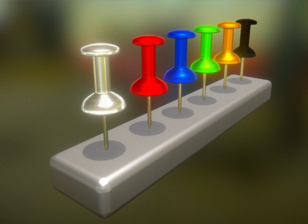pins in different colors 3D 模型 .c4d .max .obj .3ds .fbx .stl .blend 