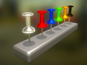 pins in different colors 3D Model