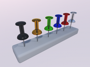 pins in different colors 3D 模型