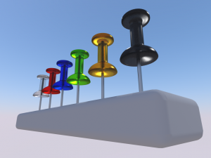 pins in different colors 3D 模型