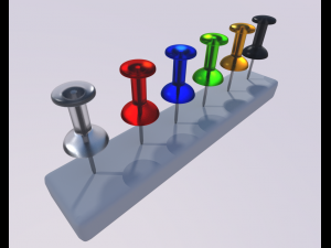 pins in different colors 3D 模型