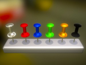 pins in different colors 3D 模型