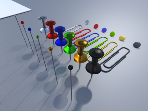 pin needles pins paperclips and thumbtacks pack 3D Model
