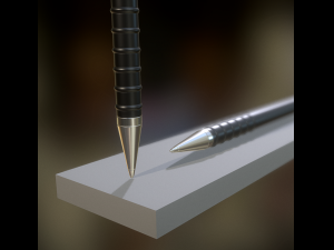 pen black silver 3D मॉडल