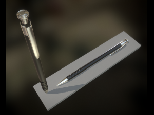 pen black silver 3D मॉडल