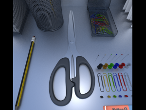 scissors rigged and animated 3D Model