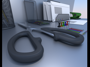 scissors rigged and animated 3D Model