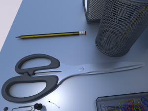 scissors rigged and animated 3D Model