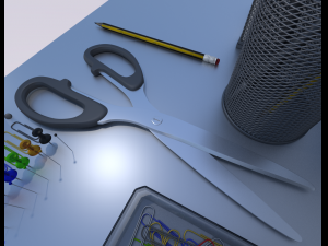 scissors rigged and animated 3D Model
