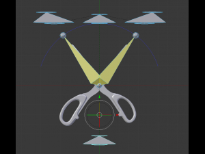 scissors rigged and animated 3D Model