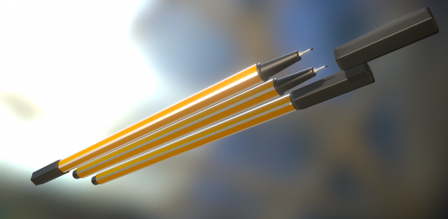 fineliner pen Modello 3D .c4d .max .obj .3ds .fbx .stl .blend 