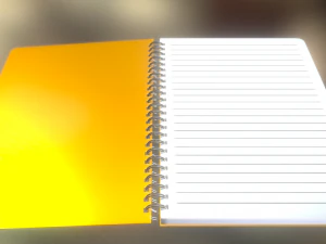notepad lined and animated 3D Model